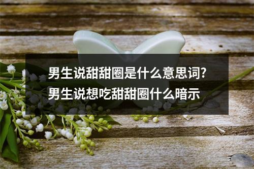 男生说甜甜圈是什么意思词?男生说想吃甜甜圈什么暗示